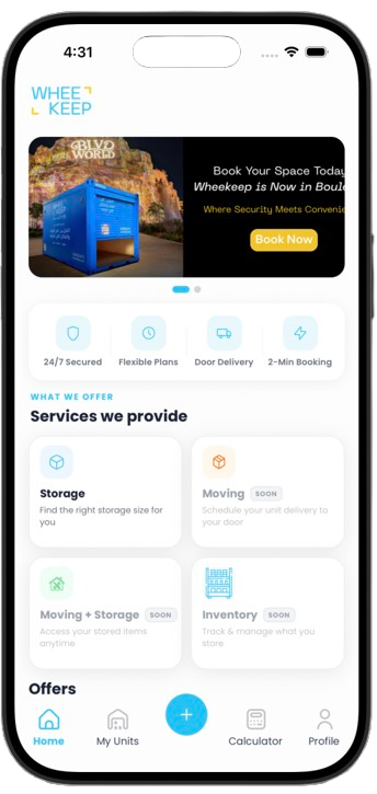 Wheekeep App — Home